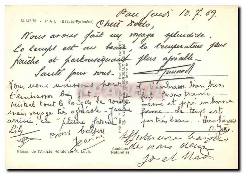 Pau — Vista panorâmica com os principais locais — Edições Hachette - Verso