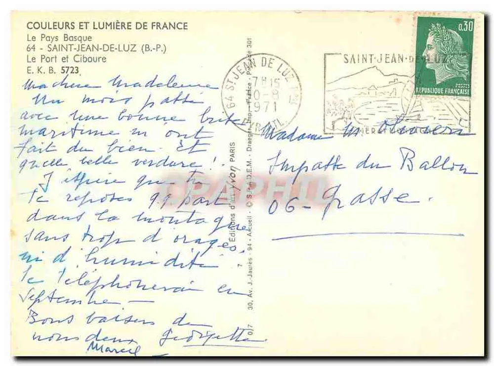 Saint-Jean-de-Luz — Der Hafen und Ciboure — Editions d'Art J. Jaouët - Rückseite