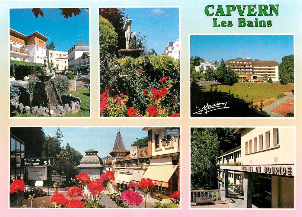 Capvern Les Bains — Blick auf das Touristenzentrum, Brunnen, Hotels und Tennis — Verlag: Masson - Vorderseite
