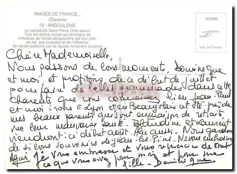 Kathedrale Saint-Pierre in Angoulême — 12. Jahrhundert — Bilder Frankreichs - Rückseite