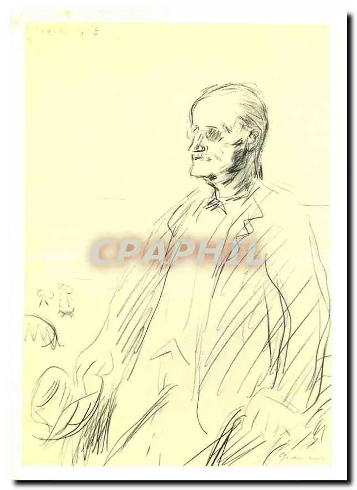 James Joyce — retrato a lápis — Wilhelm Gimmi, Zürcher James-Joyce-Stiftung - Frente