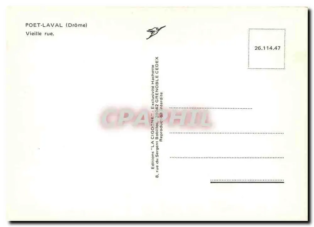 La Cigogne — Poët-Laval (Drôme) — Uitgaven 'La Cigogne' n°26.114.47 - Achterkant