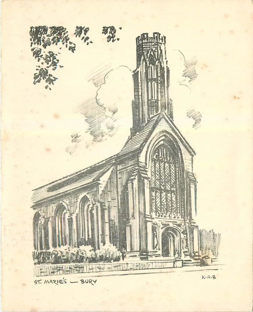 St. Mary's — Bury — desenho assinado K.A.B - Frente