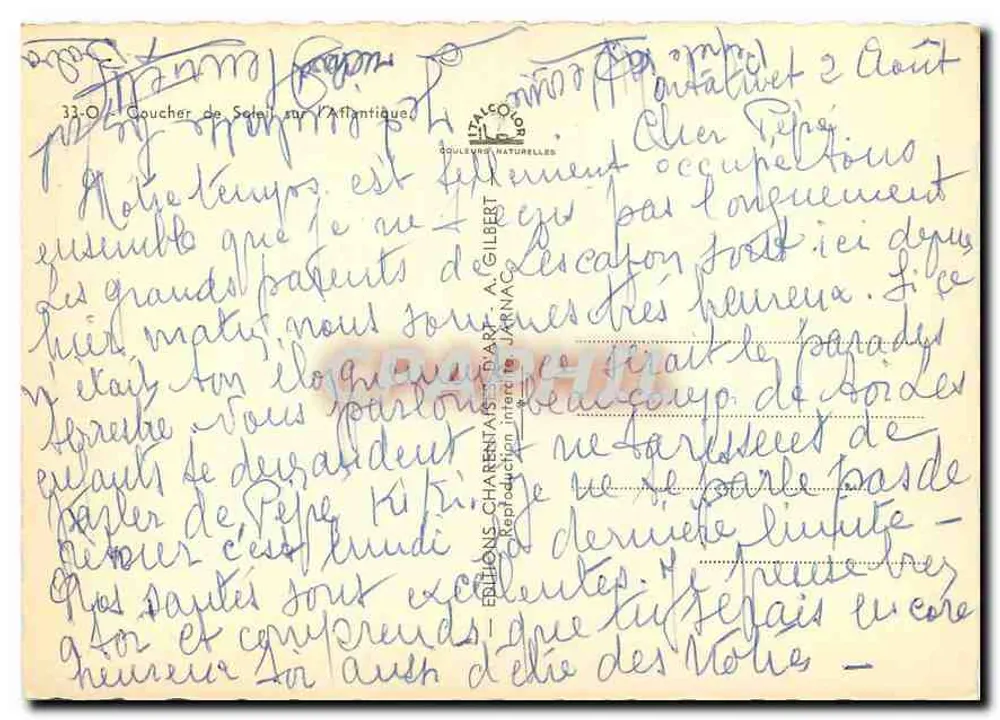 अटलांटिक पर सूर्यास्त — कला के चेरेंटेज संस्करण, ए. गिलबर्ट, संख्या 33-O - पीछे