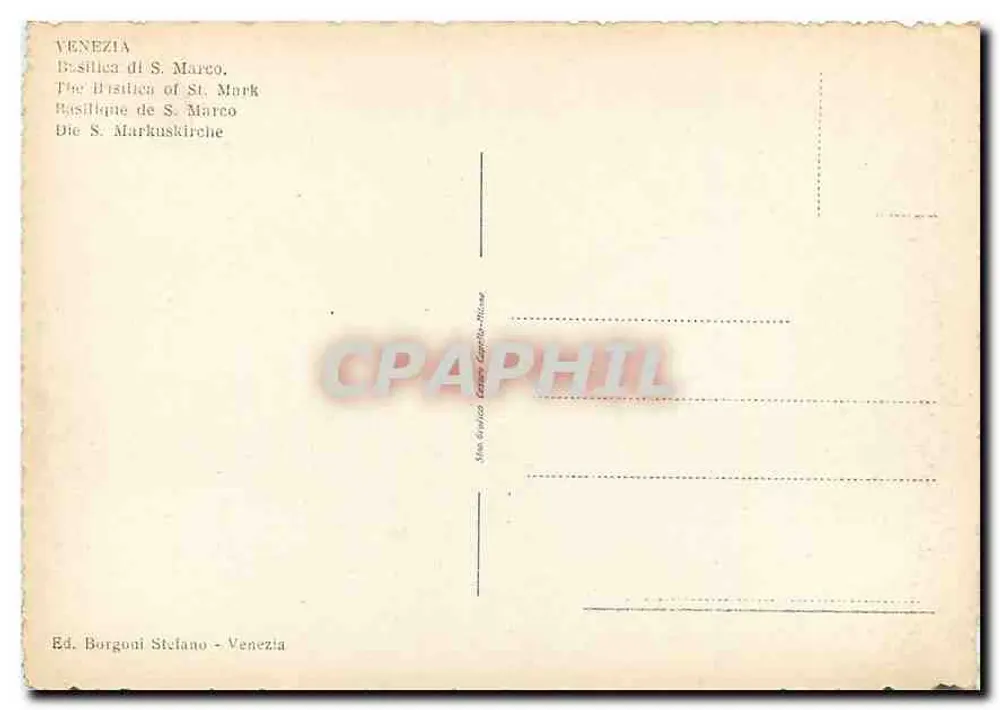 Veneza - Basílica de São Marcos — Ed. Borgoni Stefano - Veneza - Verso