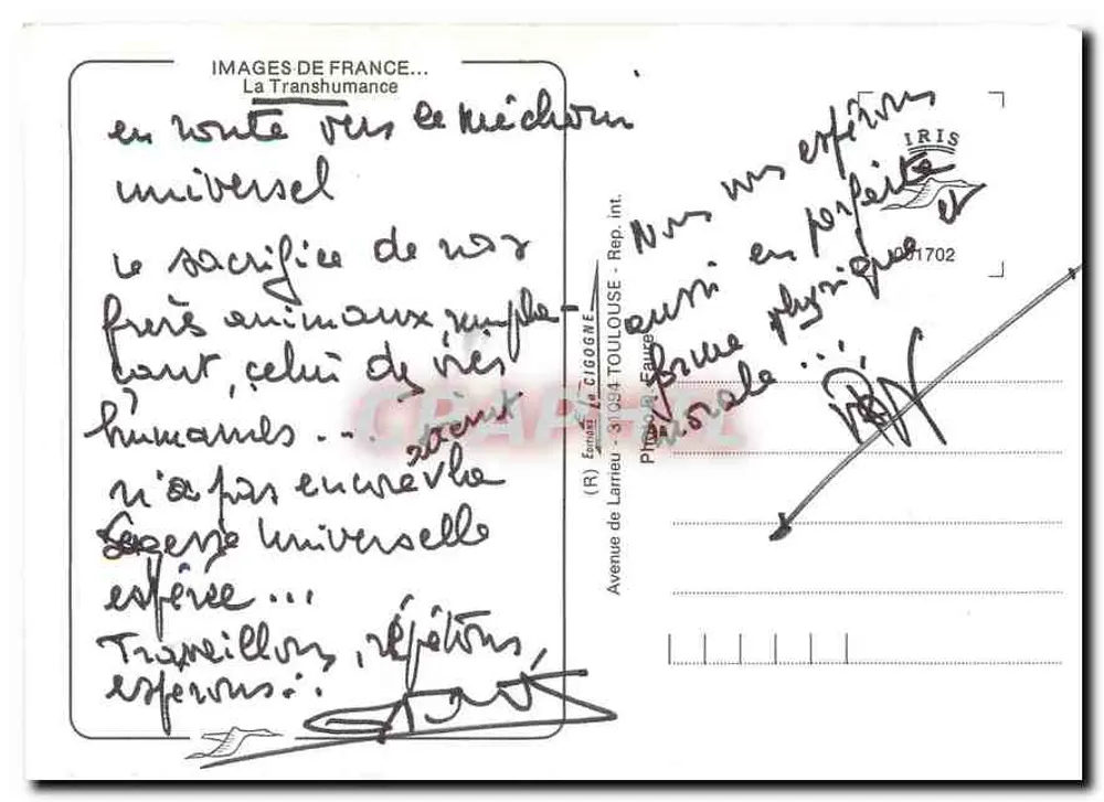 Transhumance — Die universelle Transhumance — Verlag: Images of France, Toulouse - Rückseite