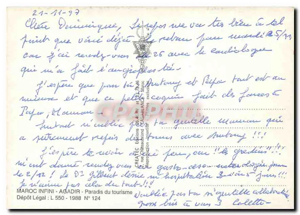 Agadir — vue aérienne et scènes de plage et de rue — Créaté Éditions - Verso