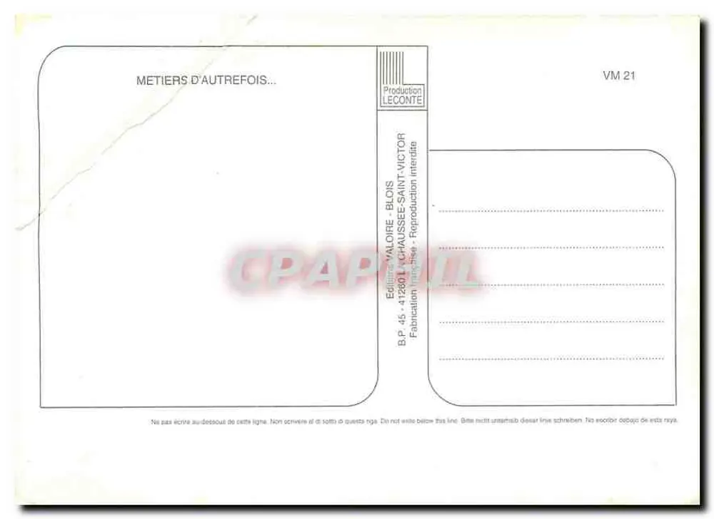 The Weaver — Publisher Valoire - Blois, series VM.21 - Back