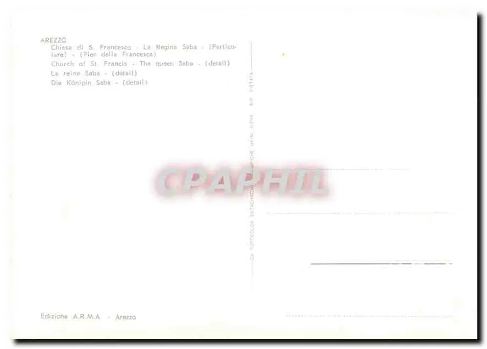 A Rainha Saba — detalhe — Edição A.R.M.A. - Arezzo - Verso