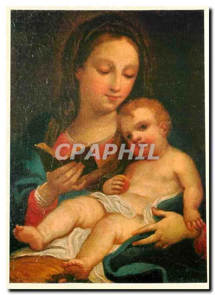 Madonna z Dzieciątkiem — reprodukcja malowidła włoskiego z XVIII wieku — A. Koesch Verlag, nr 7682 - Awers
