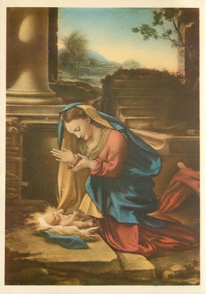 A Nascença de Jesus — Correggio — Editor Z. Zacchetti, Milão - Frente