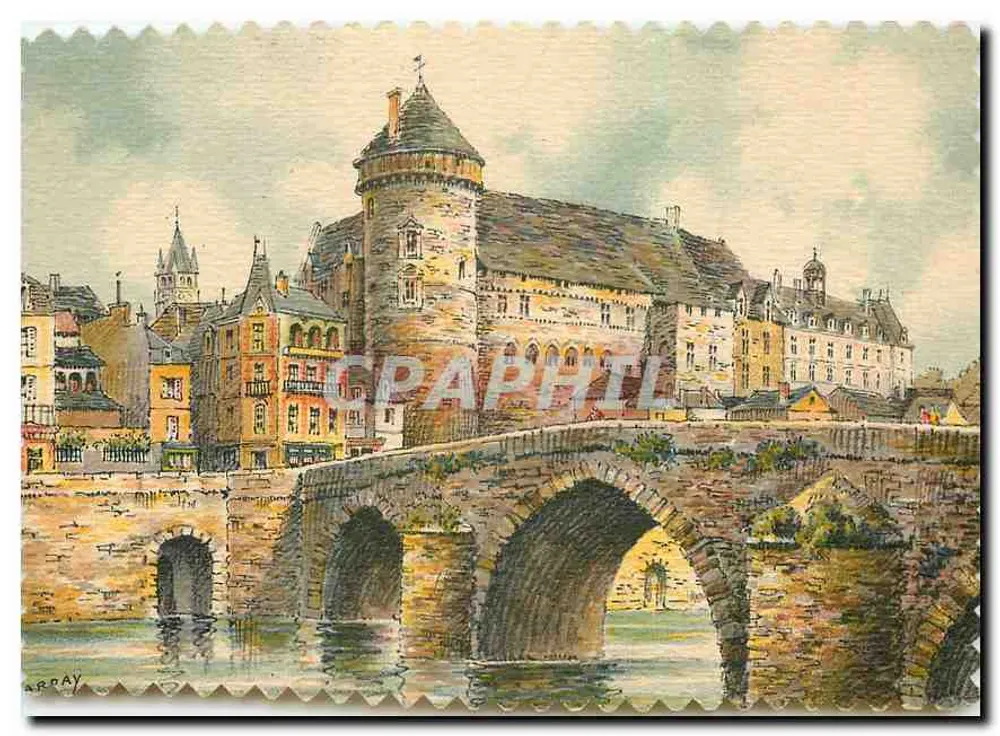 Array — Vista del castello e del ponte — La Val - Recto