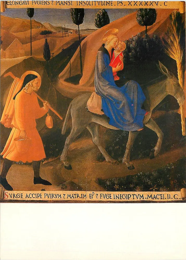A fuga para o Egito — Fra Angelico (1387-1455) — Tony Stone Associates, Londres - Frente
