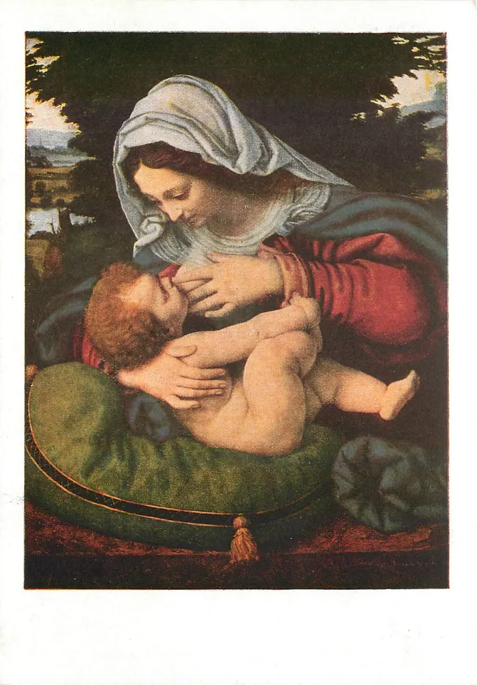 Dziwnica z zielonym poduszką — Andréa Solario (około 1460–około 1538) — Les Éditions Nomis, Paryż - Awers