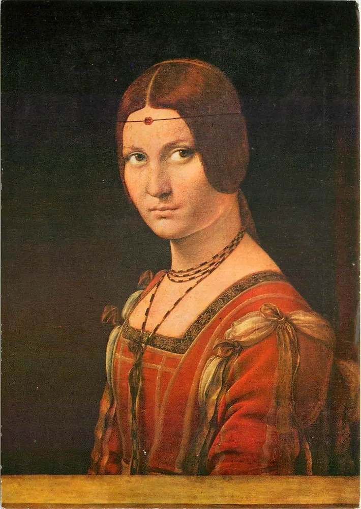 A bela Ferronière — Retrato de mulher — L. Da Vinci, Louvre - Paris - Frente