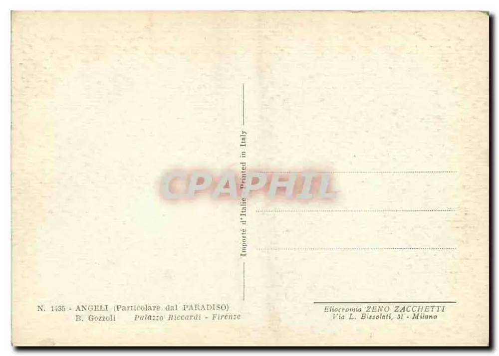 Anjos do Paraíso — detalhe da fresco de B. Gozzoli — Edição Zeno Zacchetti - Verso