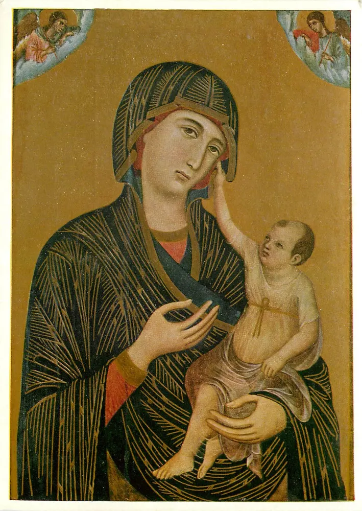 Madonna von Buoninsegna — Werk von Duccio — Museum der Oper, Siena - Vorderseite