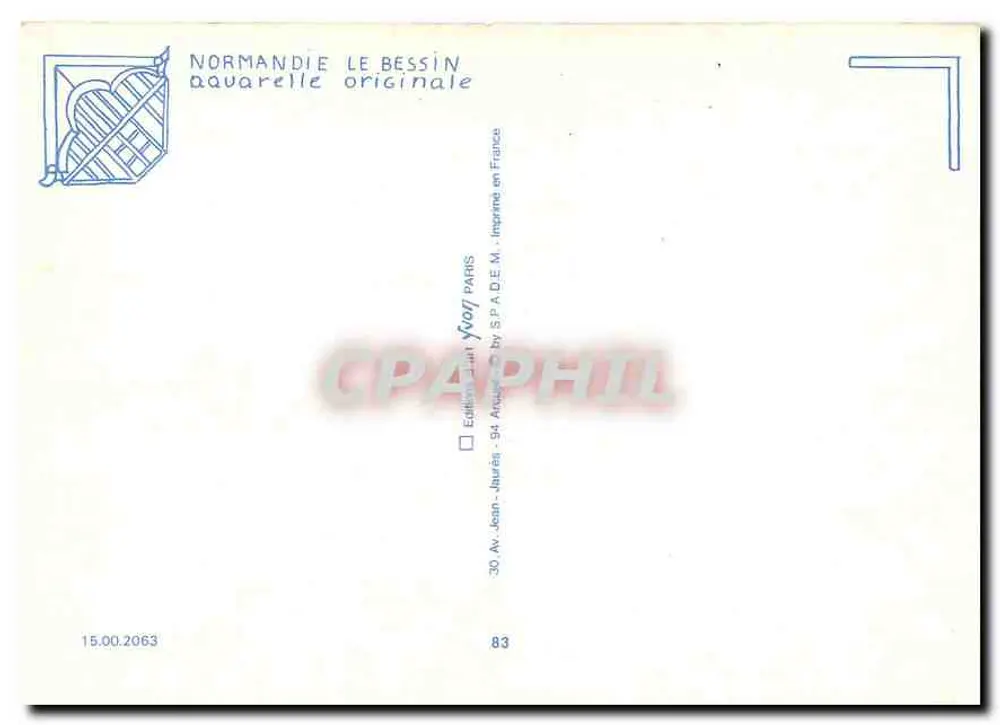 Normandia Le Bessin — widok przejścia z domem i drzwiami — H.F. Carbenelle - Rewers