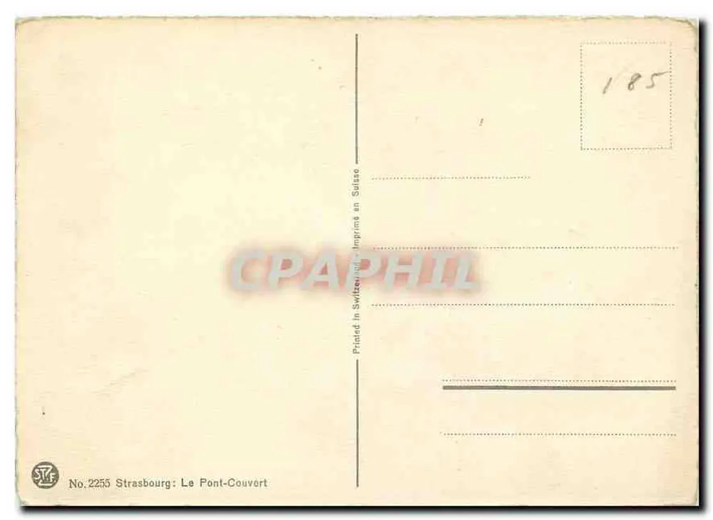 Estrasburgo : O Ponte-Couvert — A. Sfarre — STF No. 2255 - Verso