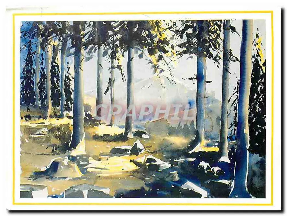 बर्फीला जंगल — सर्दियों का दृश्य — छापवाला अज्ञात, श्रृंखला संख्या अदृश्य - आगे