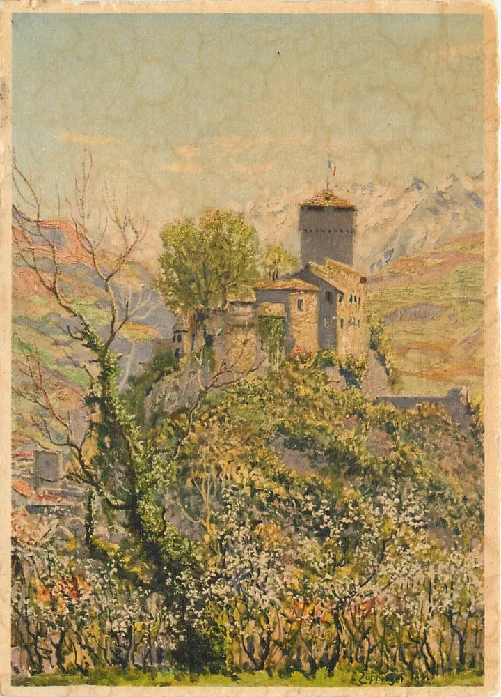 Lourdes. O Castelo-Forte e as Pirineus — H. Zuppinger, Nay (B.P.) - Frente