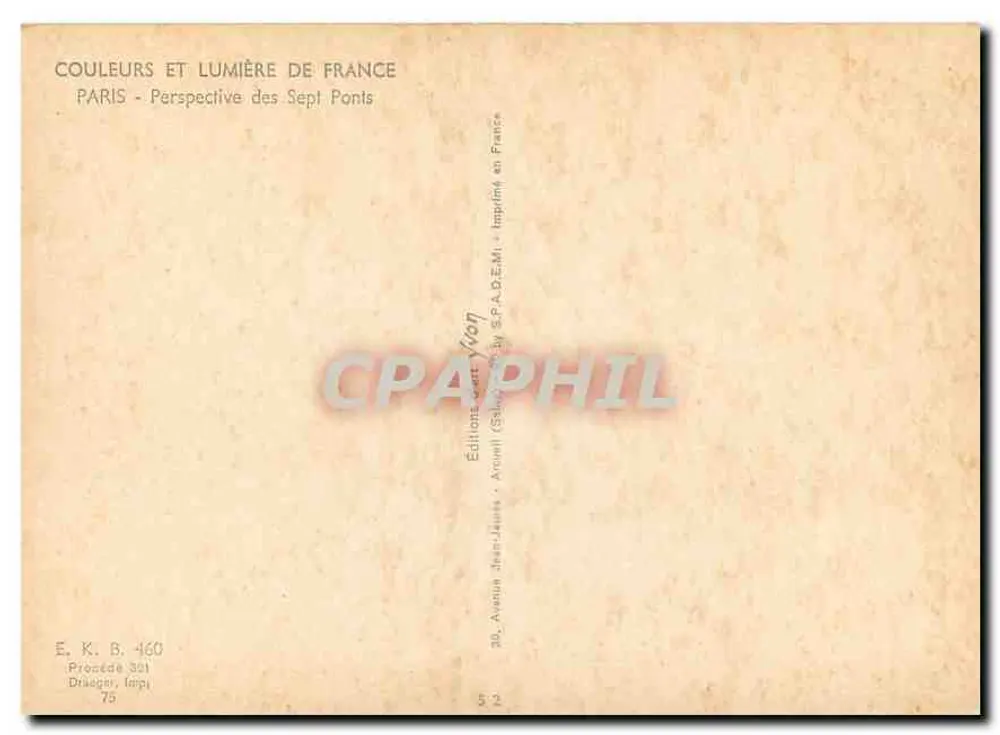 Paris — Perspektive der Sieben Brücken — Éditions Jean-Jaures - Rückseite