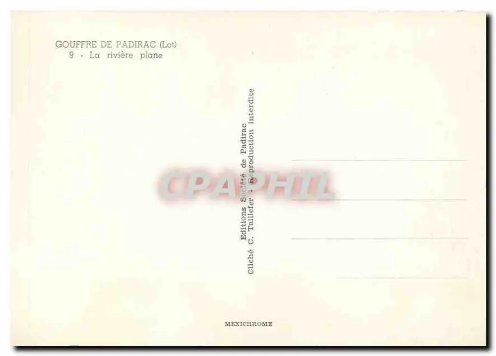 Il Gouffre di Padirac (Lot) — La riviera plana — Edizioni C. Talliefer - Verso