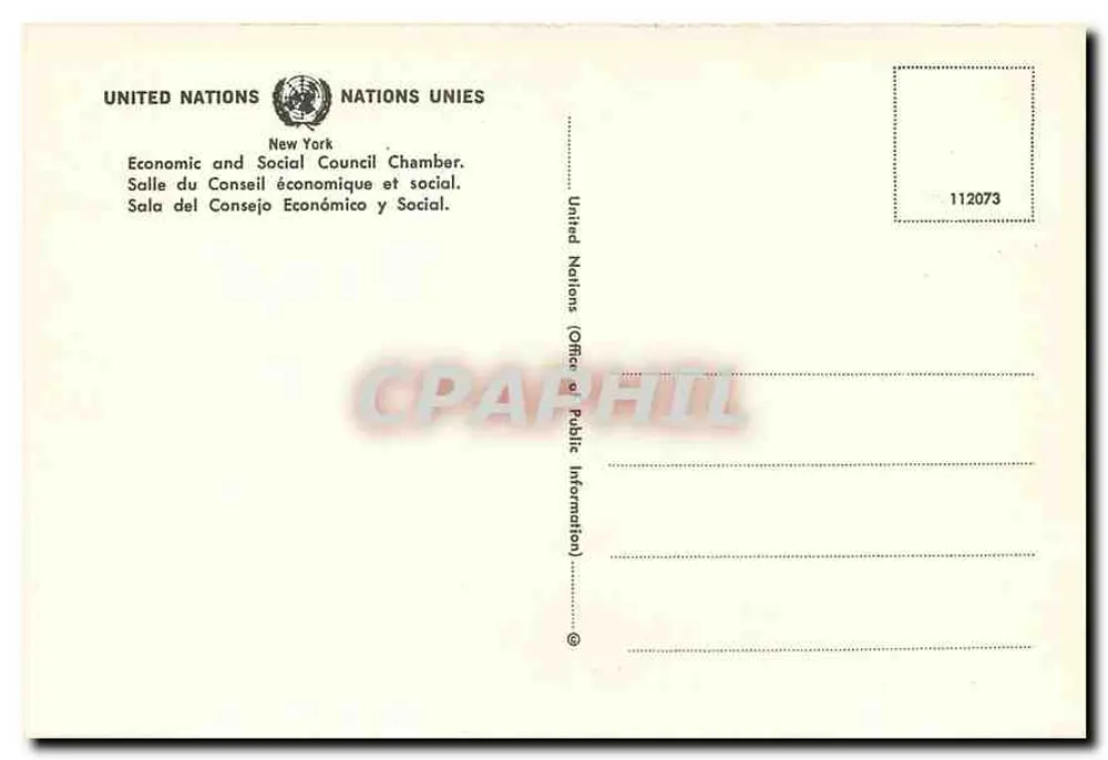 Rat für Wirtschaft und Soziale Angelegenheiten — Vereinte Nationen, New York — Office of Public Information - Rückseite