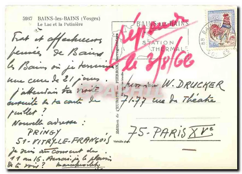 Bains-les-Bains — Le Lac et la Potoinière — Édition de EUROPE - Verso