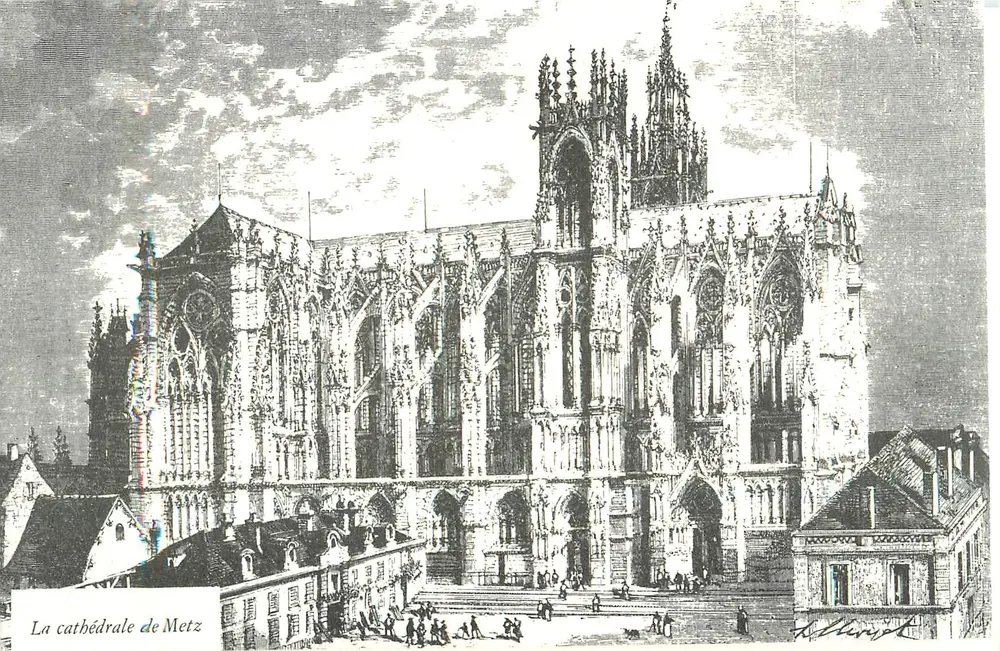 A catedral de Metz — gravura — editor não visível - Frente