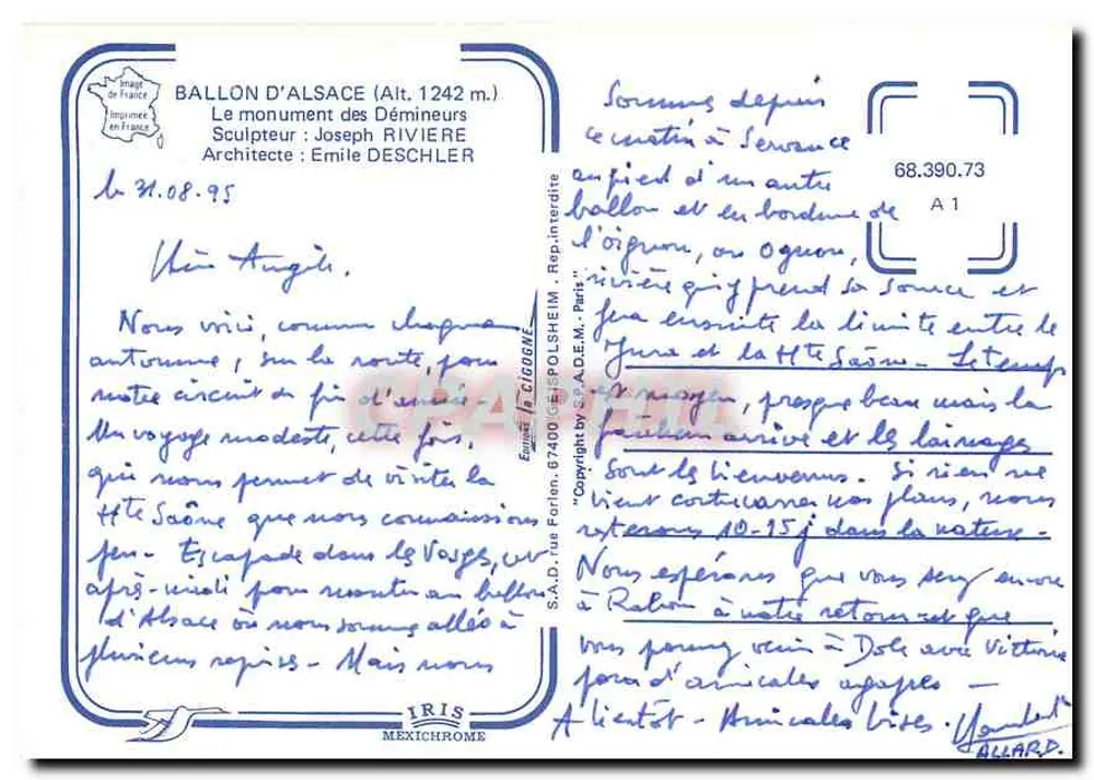 Balloon of Alsace — Mine Detector Monument — Iris MEXICHROME - Back