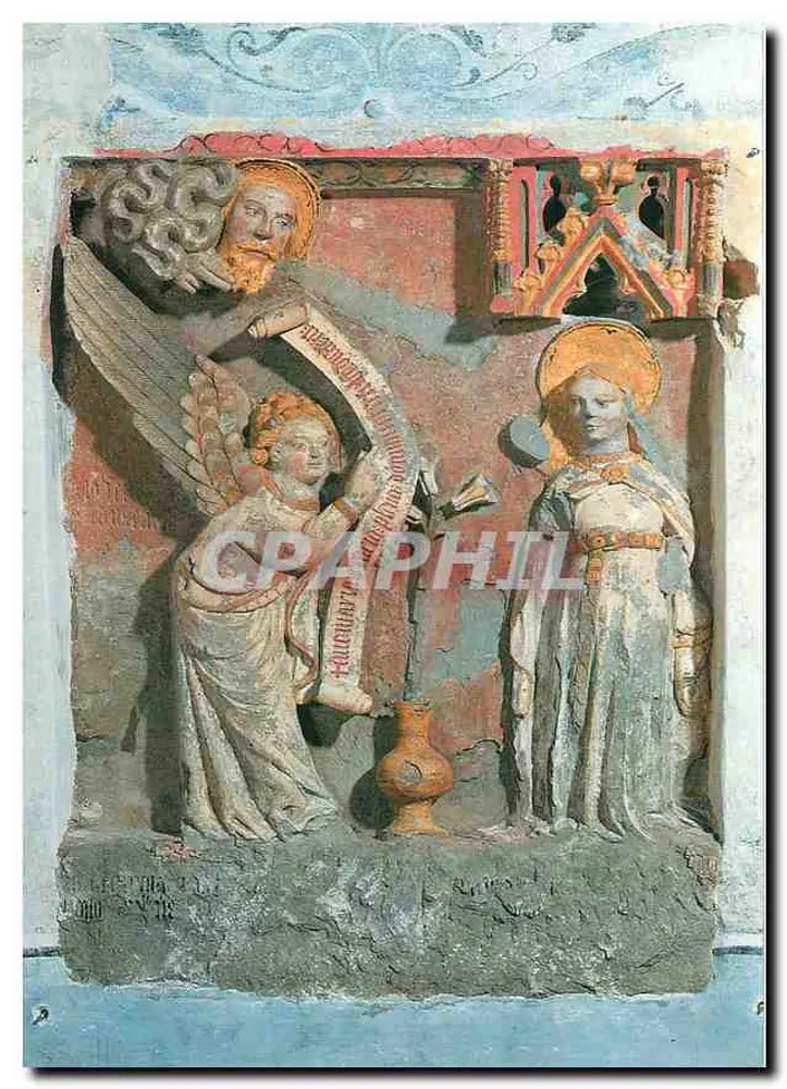 Kollegiate Kirche St-Laurent — Relief der Verkündigung (Anfang des 15. Jahrhunderts) — Edition G. Fleury, 1752 - Vorderseite