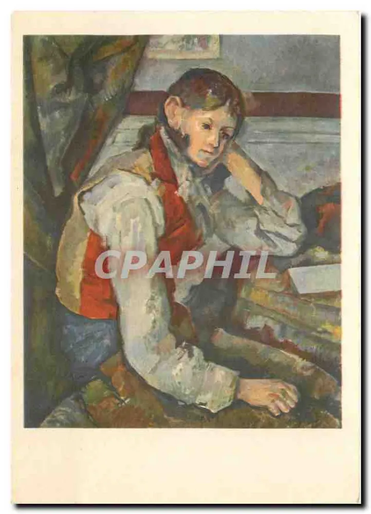 Junge Mann mit rotem Westen — P. Cézanne — Verlag Pissis, Nr. 126 - Vorderseite