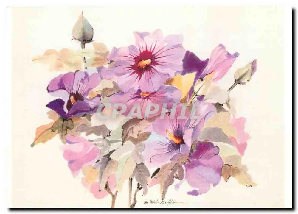Hibisco — pintura aquarelada — Seidenmalerei von Ute Patel-Missfeldt, Eulen Verlag - Frente