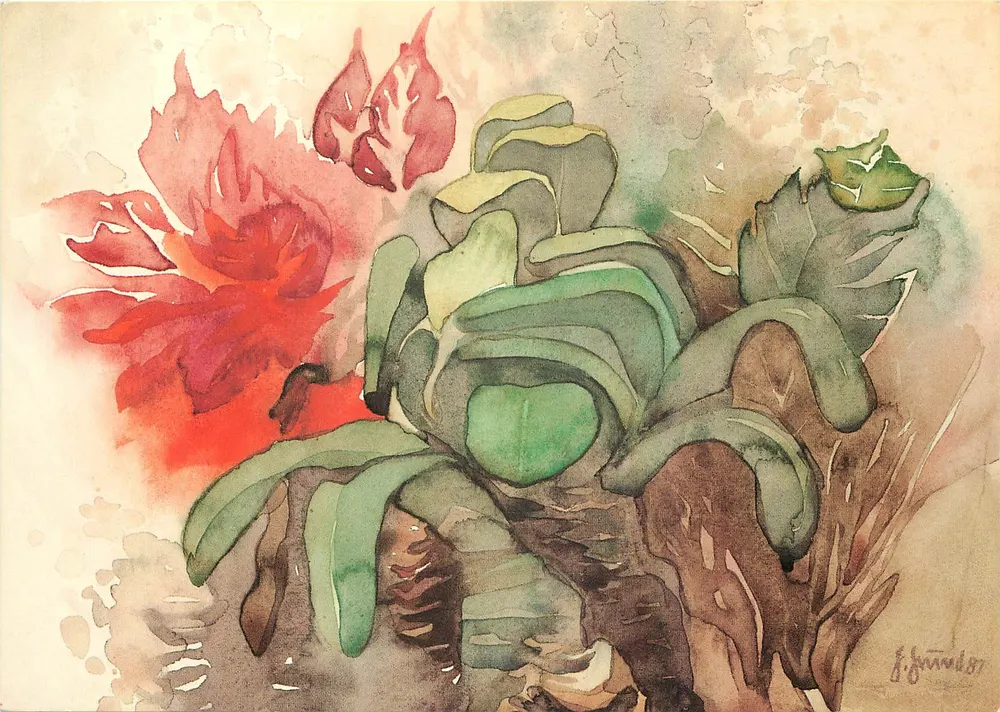 Composição vegetal — 1987 — Gerlinde Grund, edição Gerlinde Grund, 7800 Freiburg - Frente