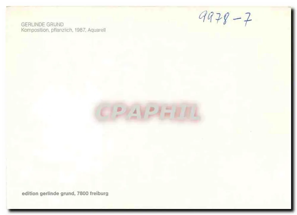Composição vegetal — 1987 — Gerlinde Grund, edição Gerlinde Grund, 7800 Freiburg - Verso