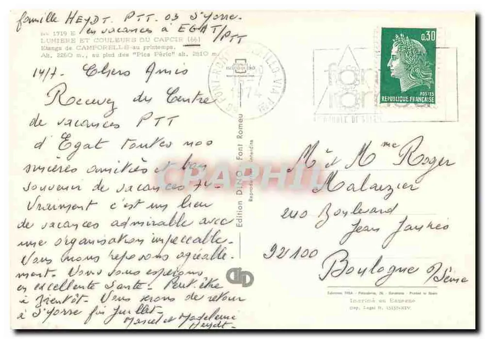 Lagos de Camporells — Picos Péríc — Edição DINO, série 92/100 - Verso