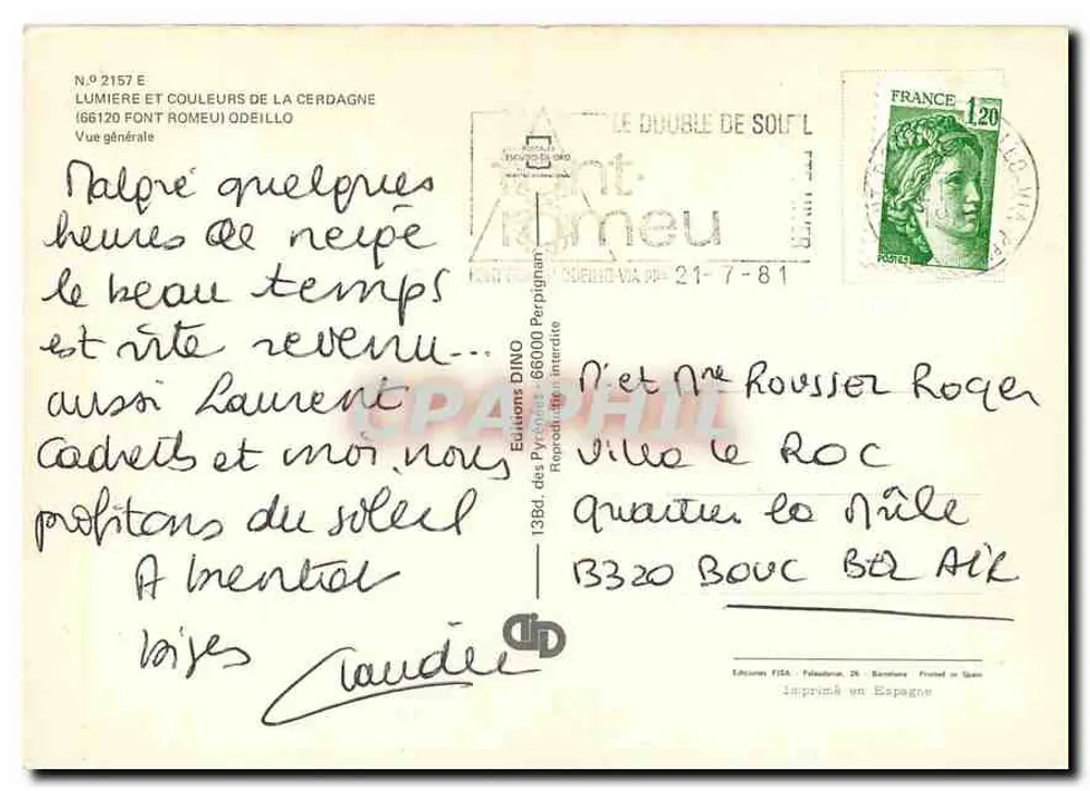 Font Romeu — Allgemeiner Überblick — Éditions DINO - Rückseite