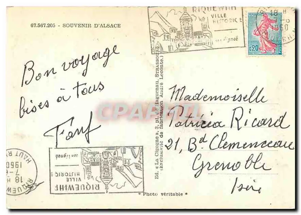 Babbel en kikvors — Souvenir d'Alsace — Ed. « La Chrone », n° 67.567.205 - Achterkant