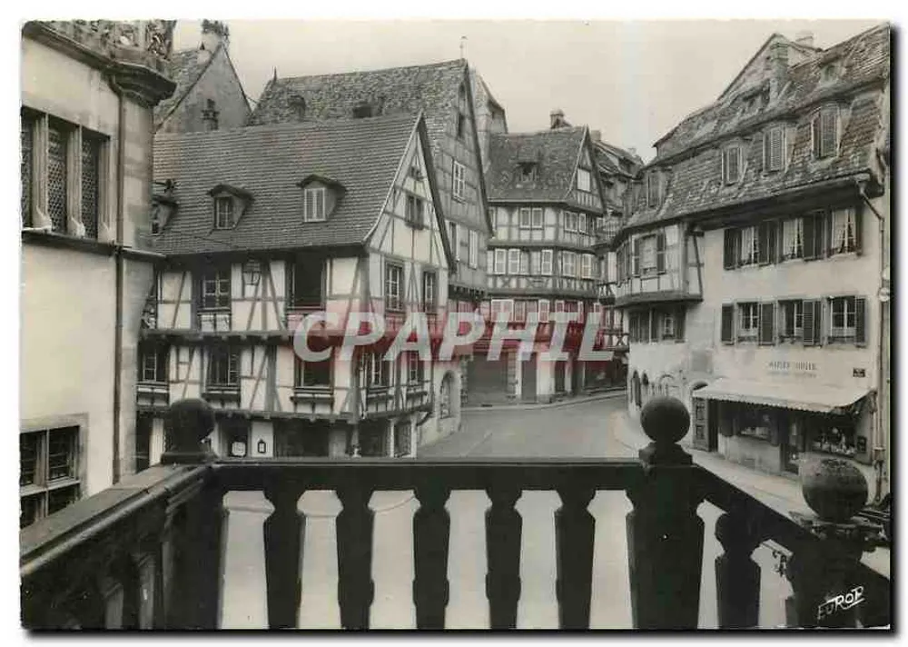Ansicht von Colmar — gepflasterte Gasse zwischen Fachwerkhäusern — Edition de l'Europe, Sarreguemines - Vorderseite