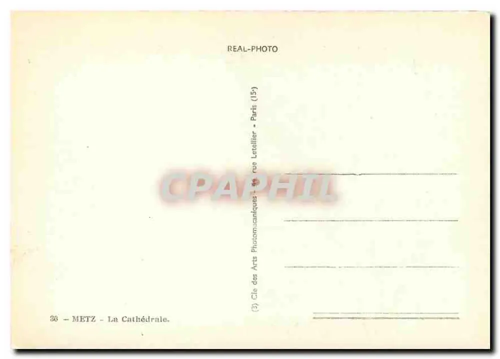 Metz — A Catedral — editor Lesellier, Paris - Verso