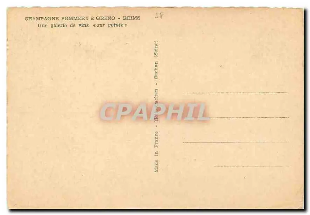 Weingalerie in Reims — Champagne Pommery & Greno — Verleger nicht sichtbar - Rückseite