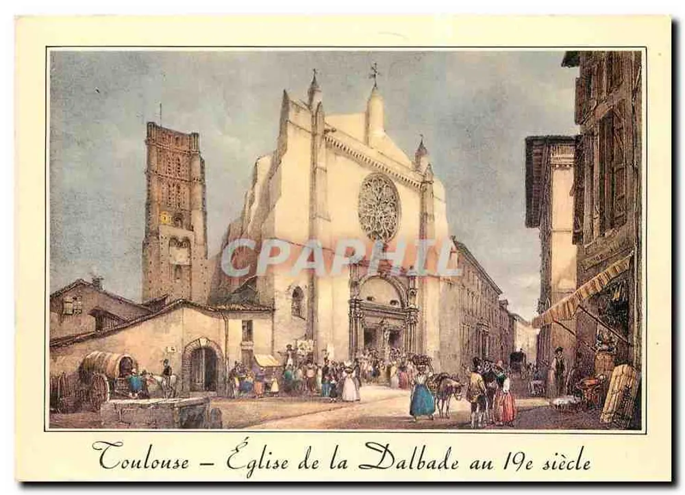 Toulouse — Église de la Dalbade au 19e siècle — dessin de Ch. Mercereau, édition 31-232 - Recto