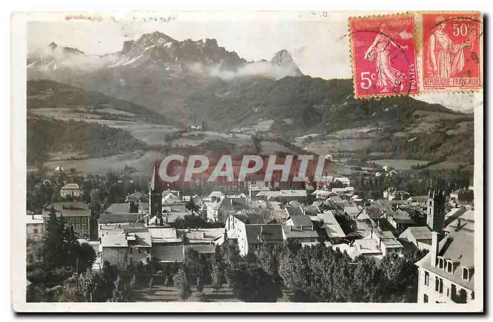 Barcelonnette — Vista General y Sombrero del Gendarme — Edición Reynaud, Tabbes - Anverso