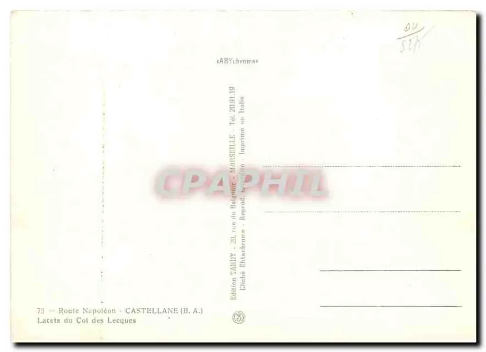 Lacets do Colosso dos Lecques — Estrada Napoléon — Edição Tahuy - Verso
