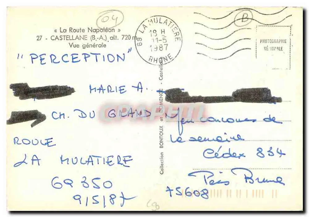 Castellane — General View — Napoleon's Road — Publisher Authentic - Back