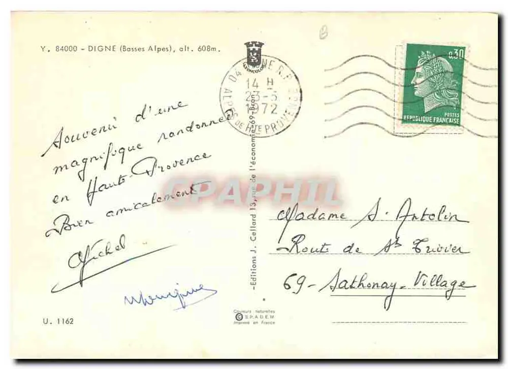 Digne — vista panorâmica — Éditions J. Ceillard - Verso