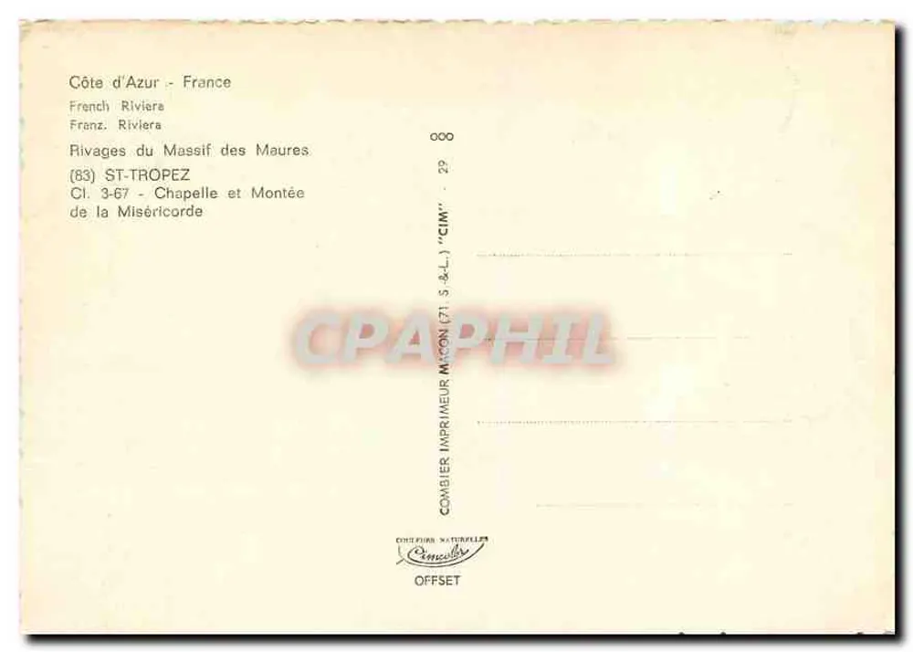 St-Tropez — Kapelle der Barmherzigkeit — Drucker Combier - Rückseite