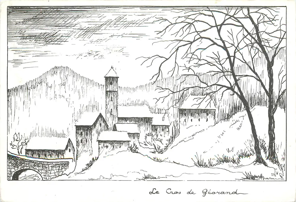 Le Cros de Géorand — desenho em traço — Michèle Guérin - Frente