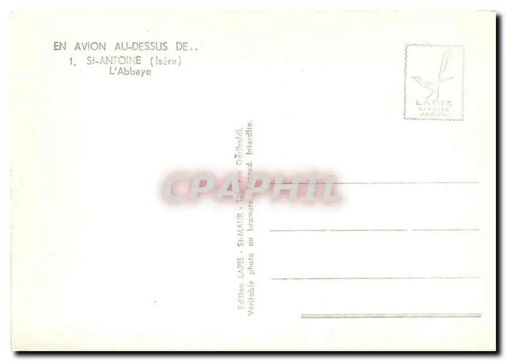 Saint-Antoine (Isère) — L'Abbaye — Édition Lapie, St-Maur - Verso